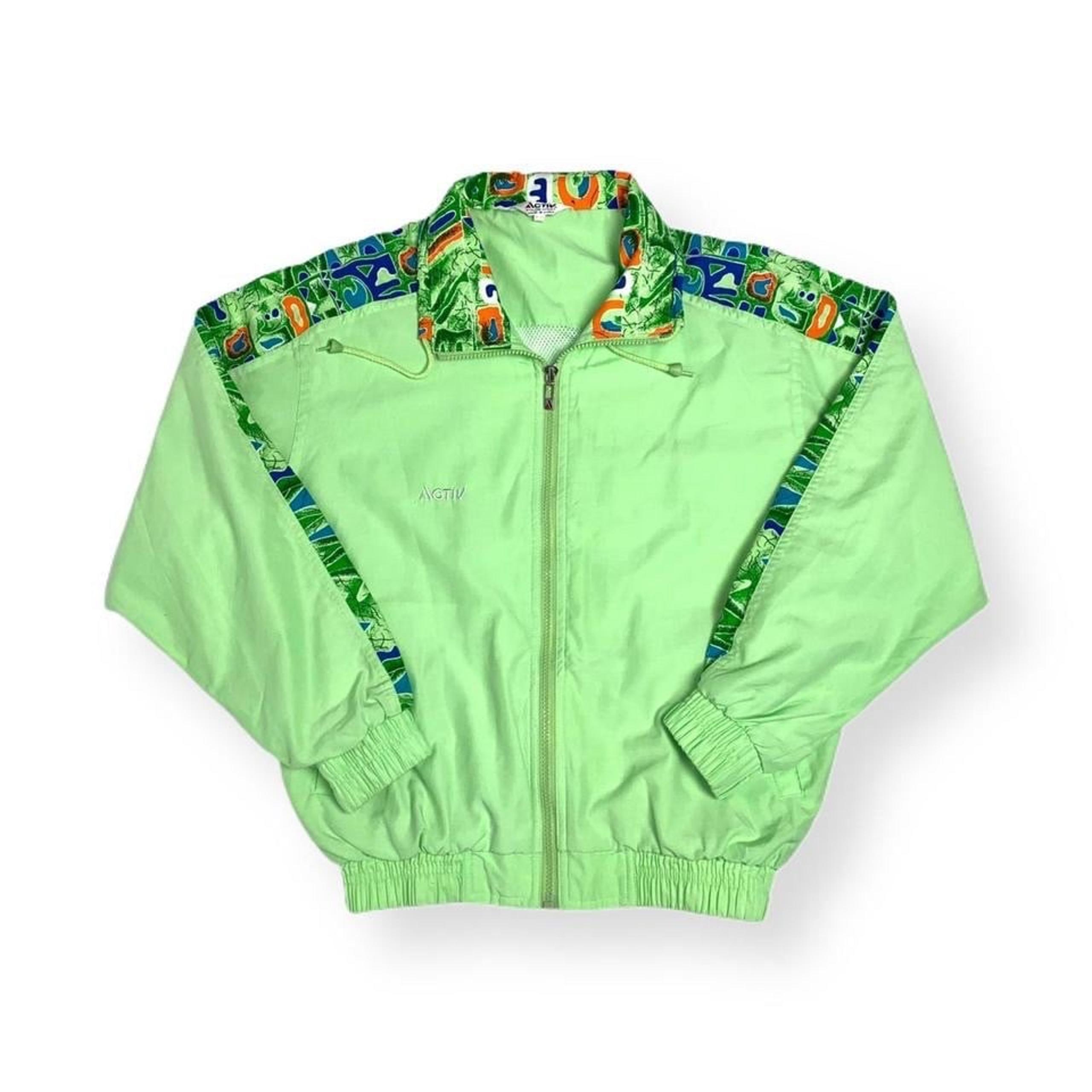 vintage 80s windbreaker jacket - geometric