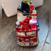 Santa Riding a Fire Truck full of Christmas Gifts Glass Ornament Neiman Marcus