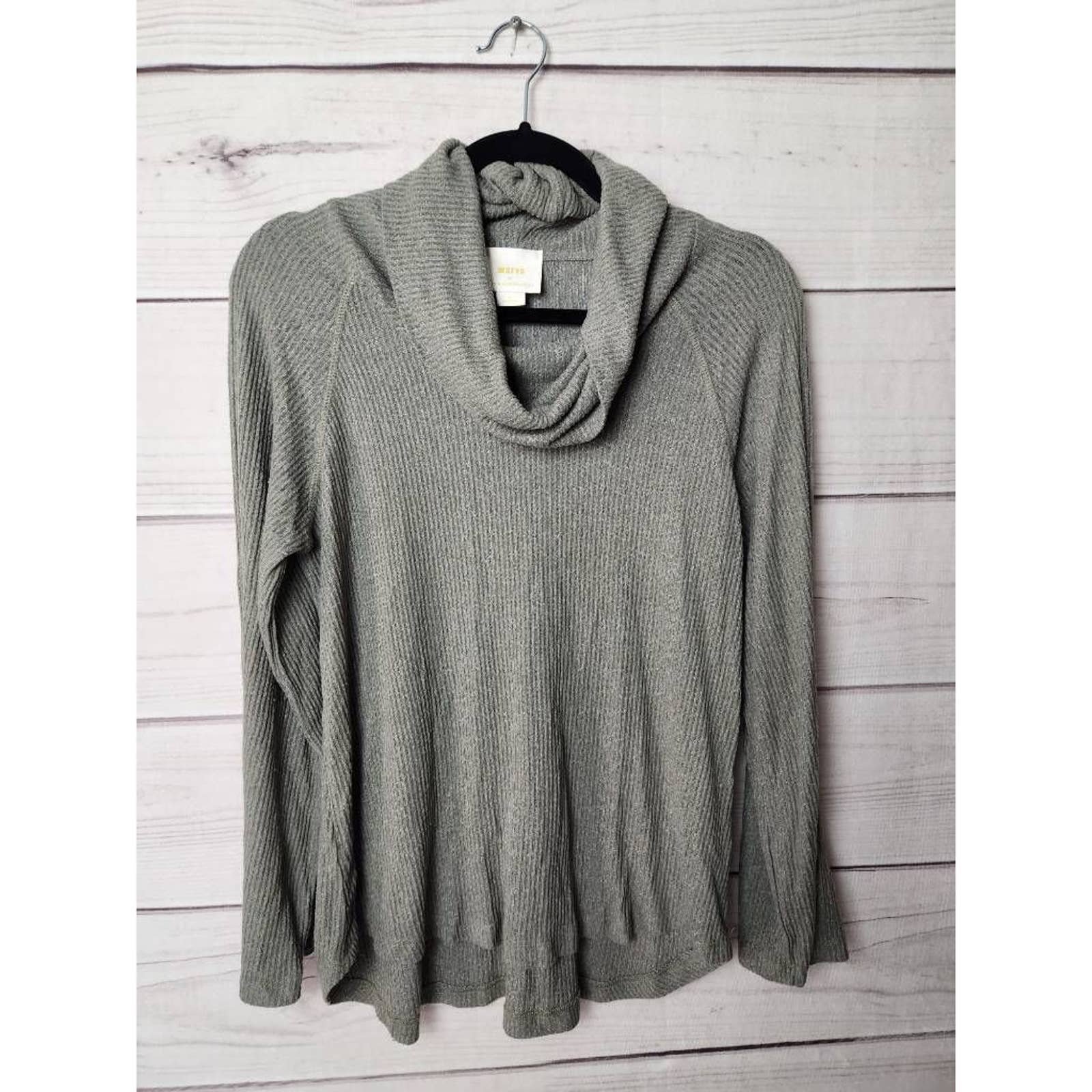 Anthropologie Womens Maeve Pullover Sweater Green Long Sleeve Cowl Neck USA S