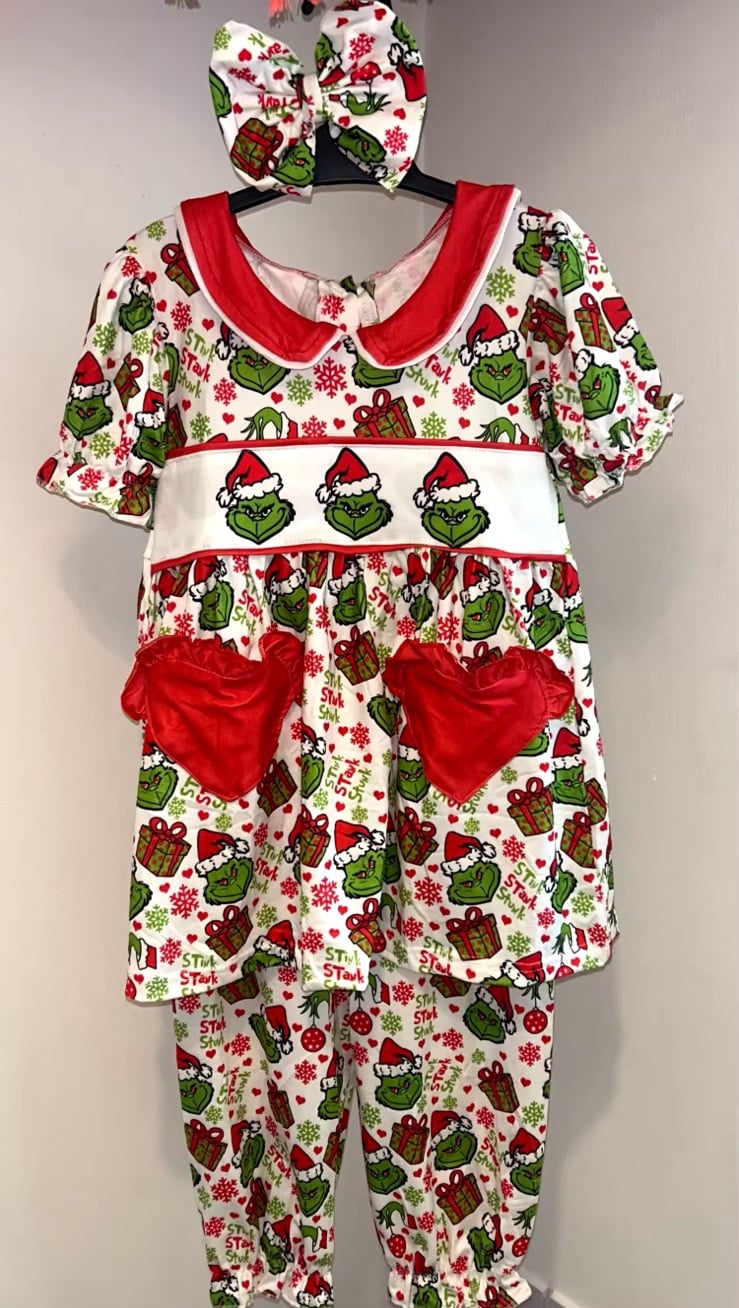 Girls Christmas Outfit | The Grinch | Sizes 2T-6 | New