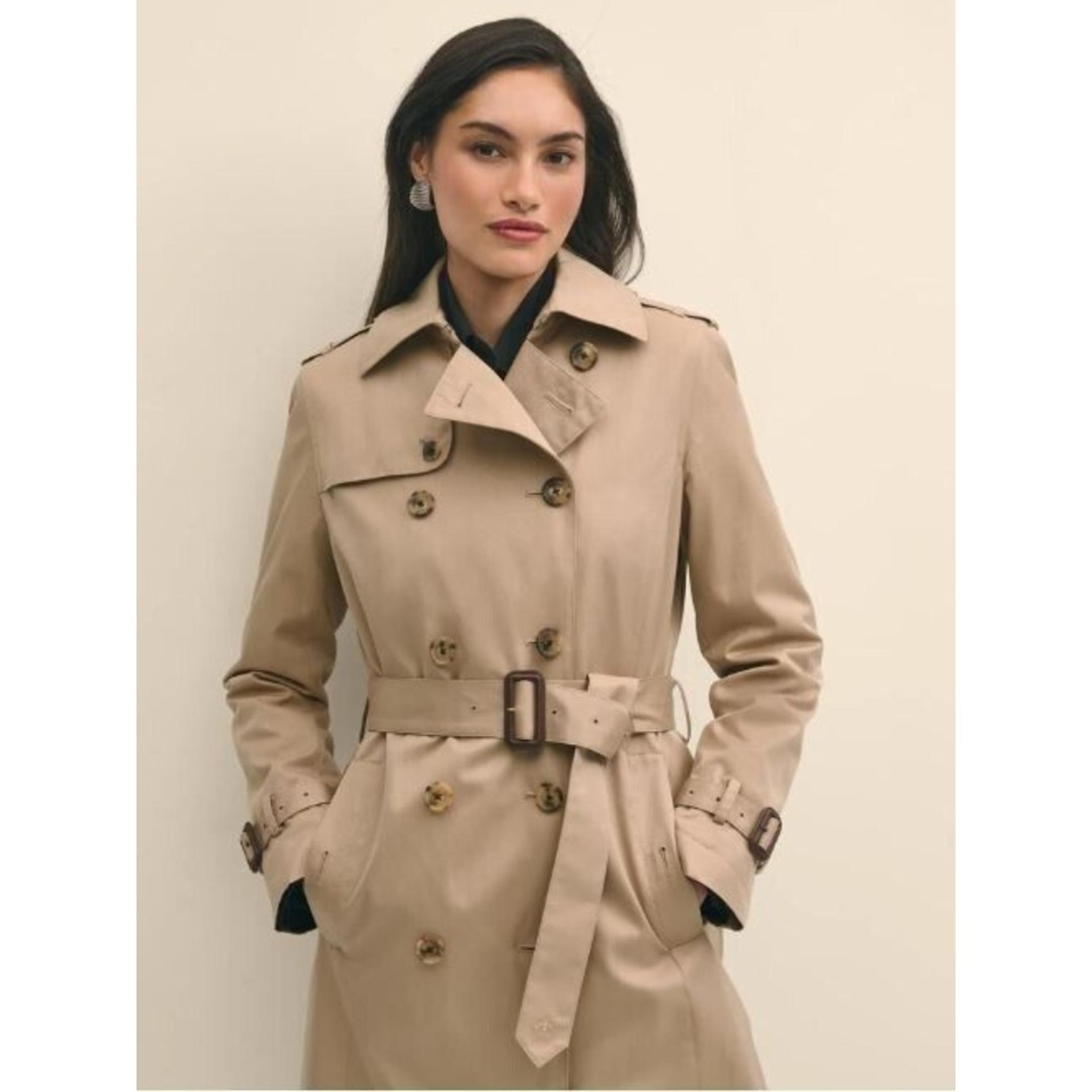 Brooks Brothers Trench Coat Full Length Removable Wool Lining Retail $598 Size L