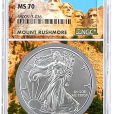 2019 1oz American Eagle NGC MS70 - Mount Rushmore Core - POP 100