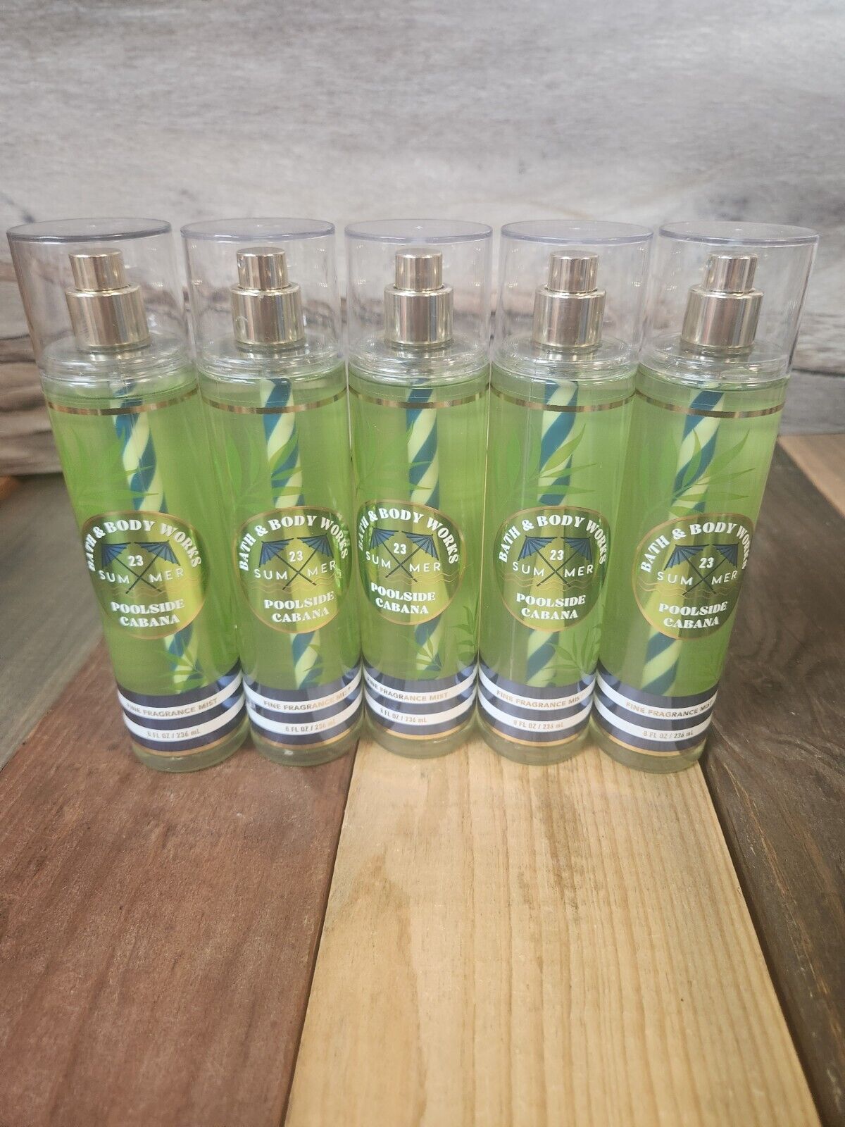 5PK Bath & Body Works Poolside Cabana Fragrance Body Mist Spray 8oz