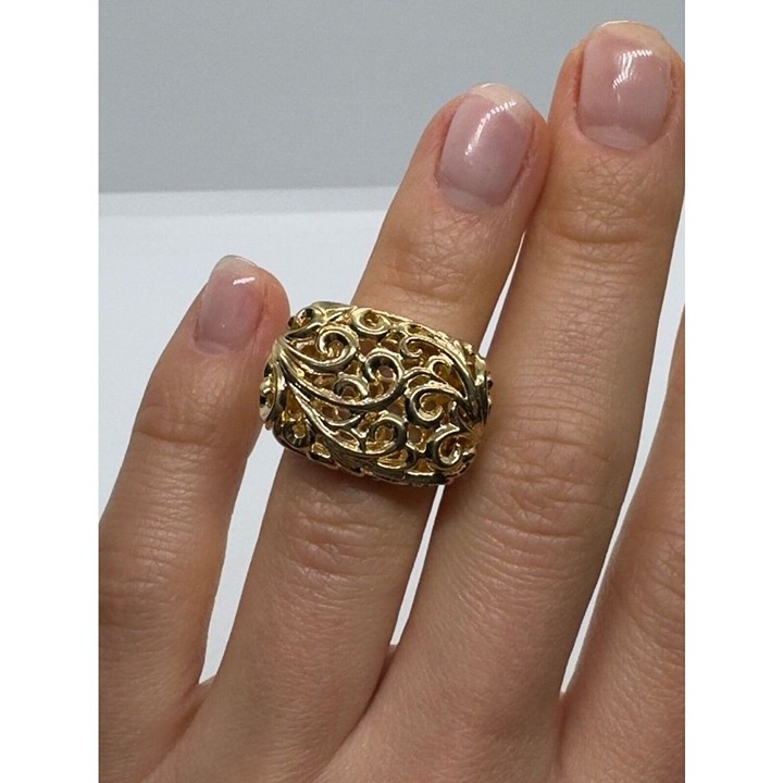 925 STERLING SILVER GOLD PLATED RING SIZE 4.5