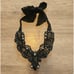 Ranjana Khan Jet Black Beaded Bib Statement Necklace with tie closure