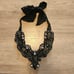 Ranjana Khan Jet Black Beaded Bib Statement Necklace with tie closure