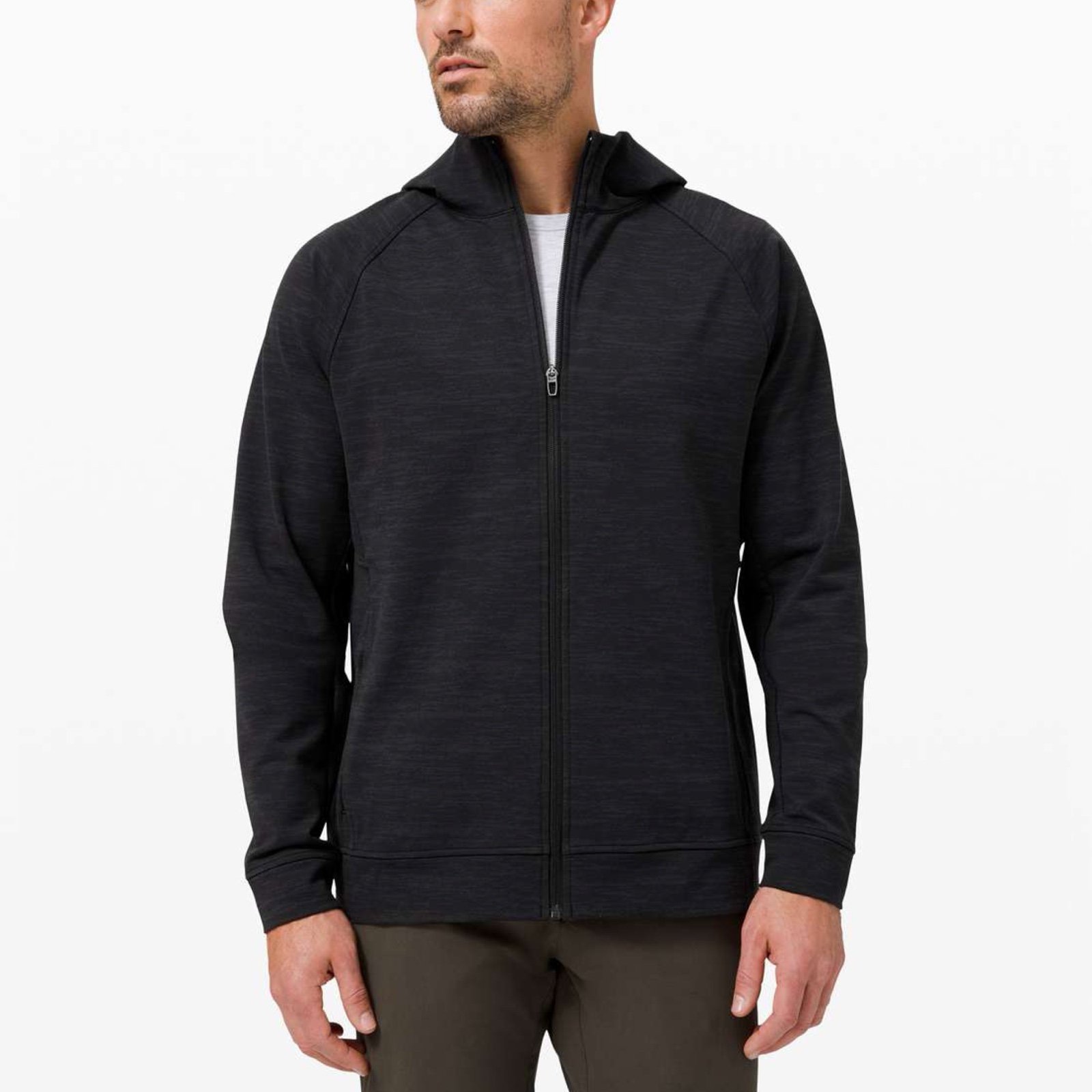 Lululemon City Sweat Full Zip Hoodie Sz M *Jacquard In Black / Obsidian