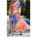 Blue Orange Stunning Chiffon Kimono Cardigan Dress