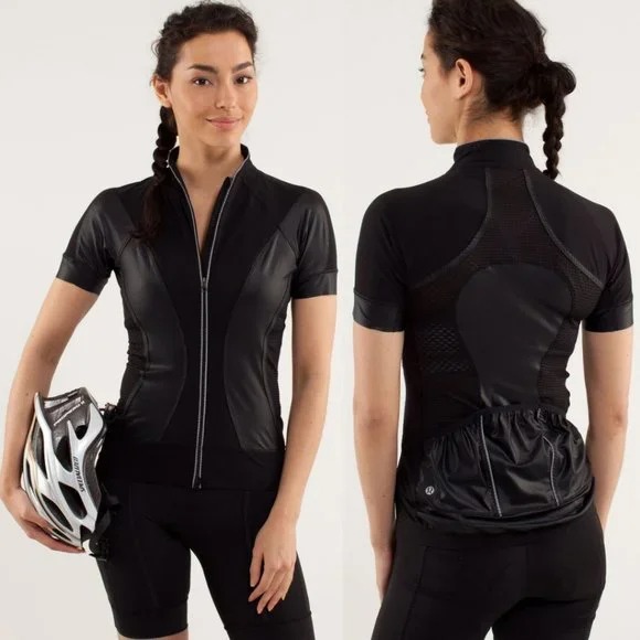 LULULEMON Black Full Zip Paceline Cycling Jersey