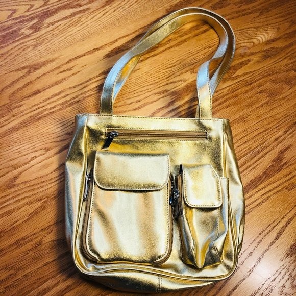 Gold Faux Leather Purse