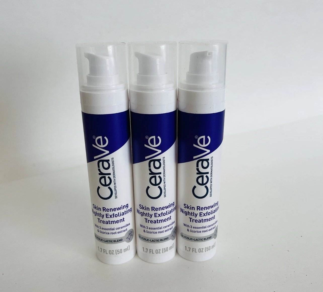 3x Cera Ve Skin Renewing Nightly Exfoliating Treatment Anti Aging Smooth (nobox)