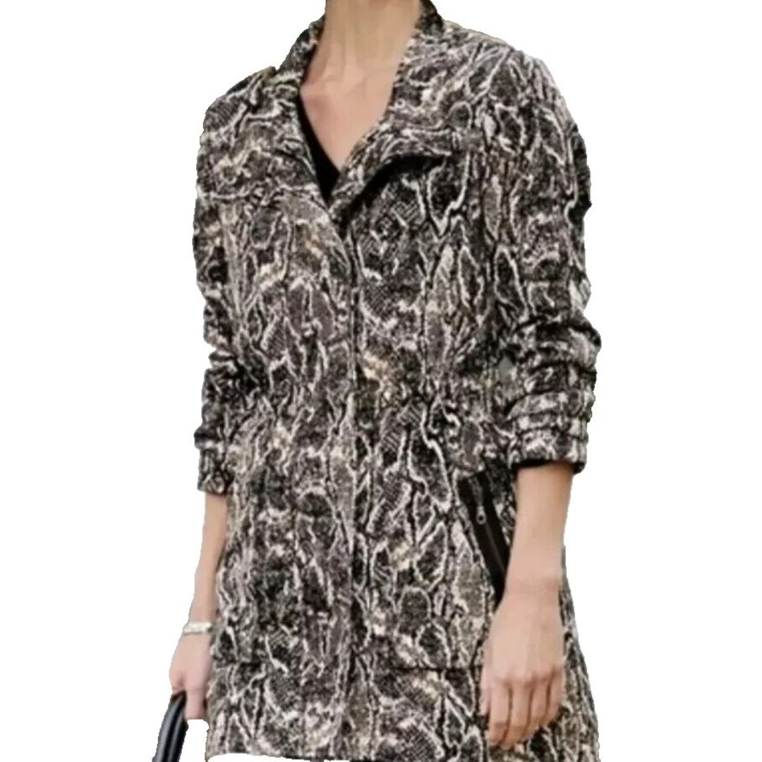 SOFT SURROUNDINGS sz S Black Viper Utility Jacket Python Snakeskin Print NEW nwt