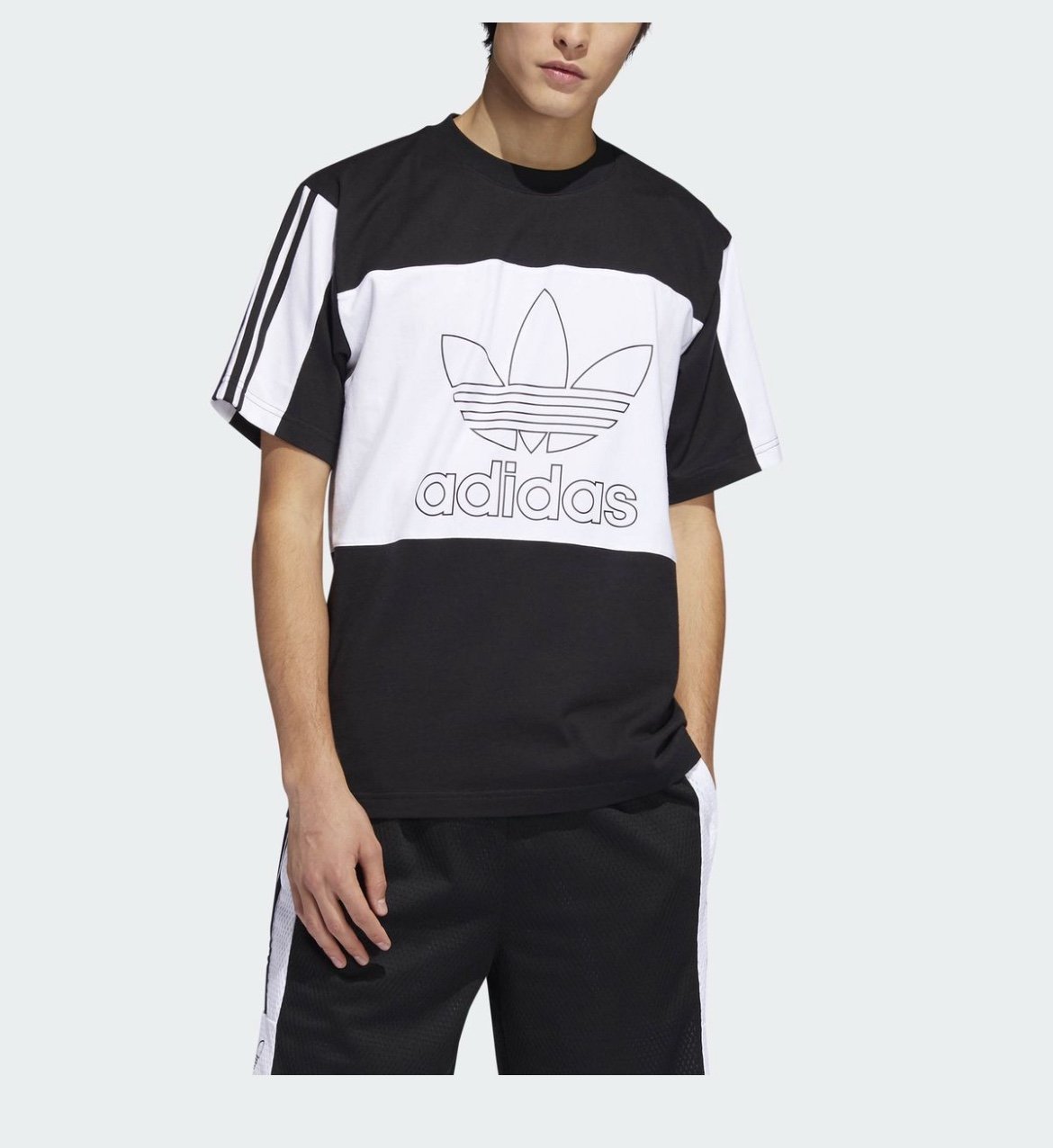 Adidas Men's Size M Black Trefoil Logo T-Shirt Short Sleeve