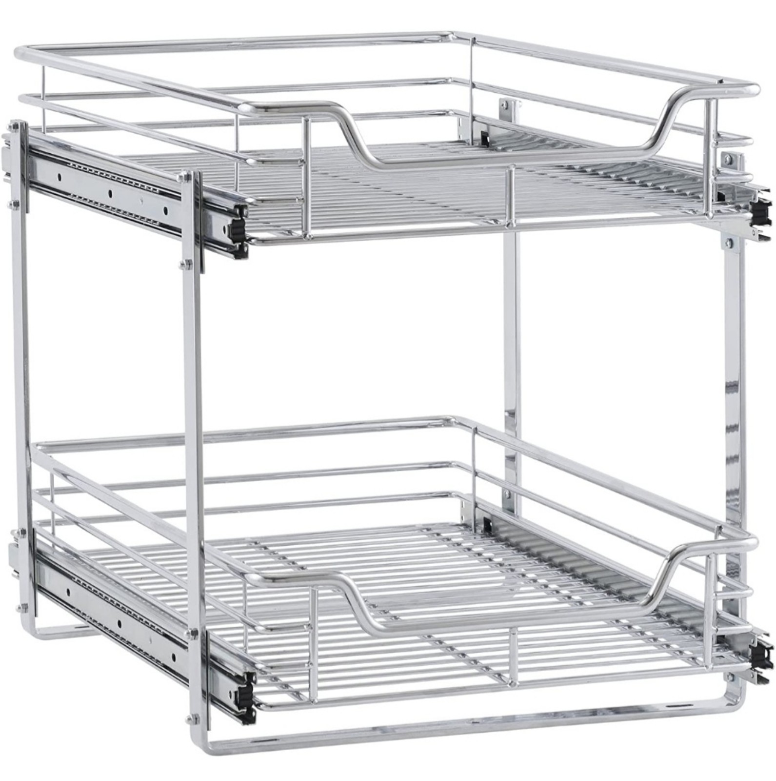 NEW 2-Tier Sliding Cabinet Organizer, 14.5 Wide in Chrome