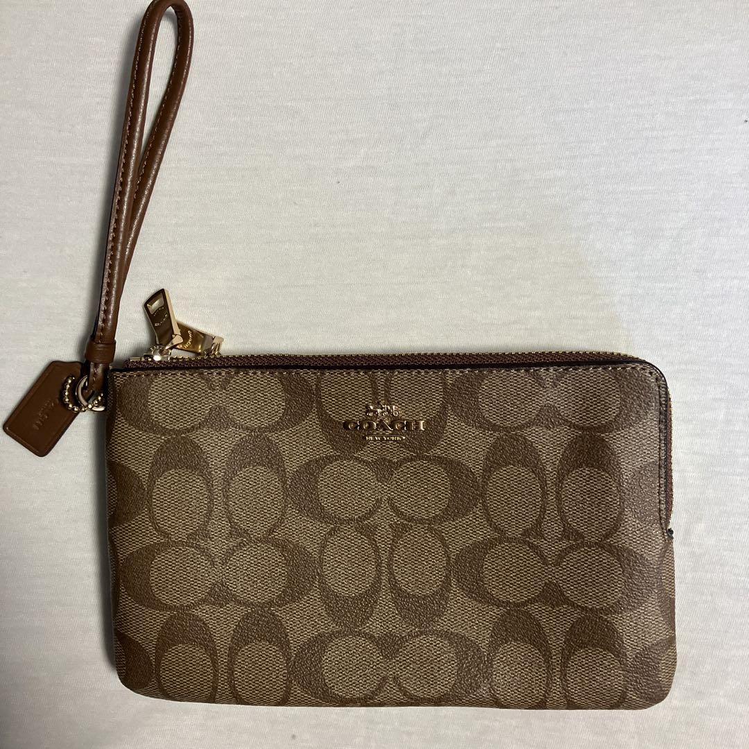 COACH Brown Pouch with Logo