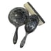 Vintage 3 Pc Vanity Set Hand Mirror - Brush - Comb Silver Plated Rose Ornate