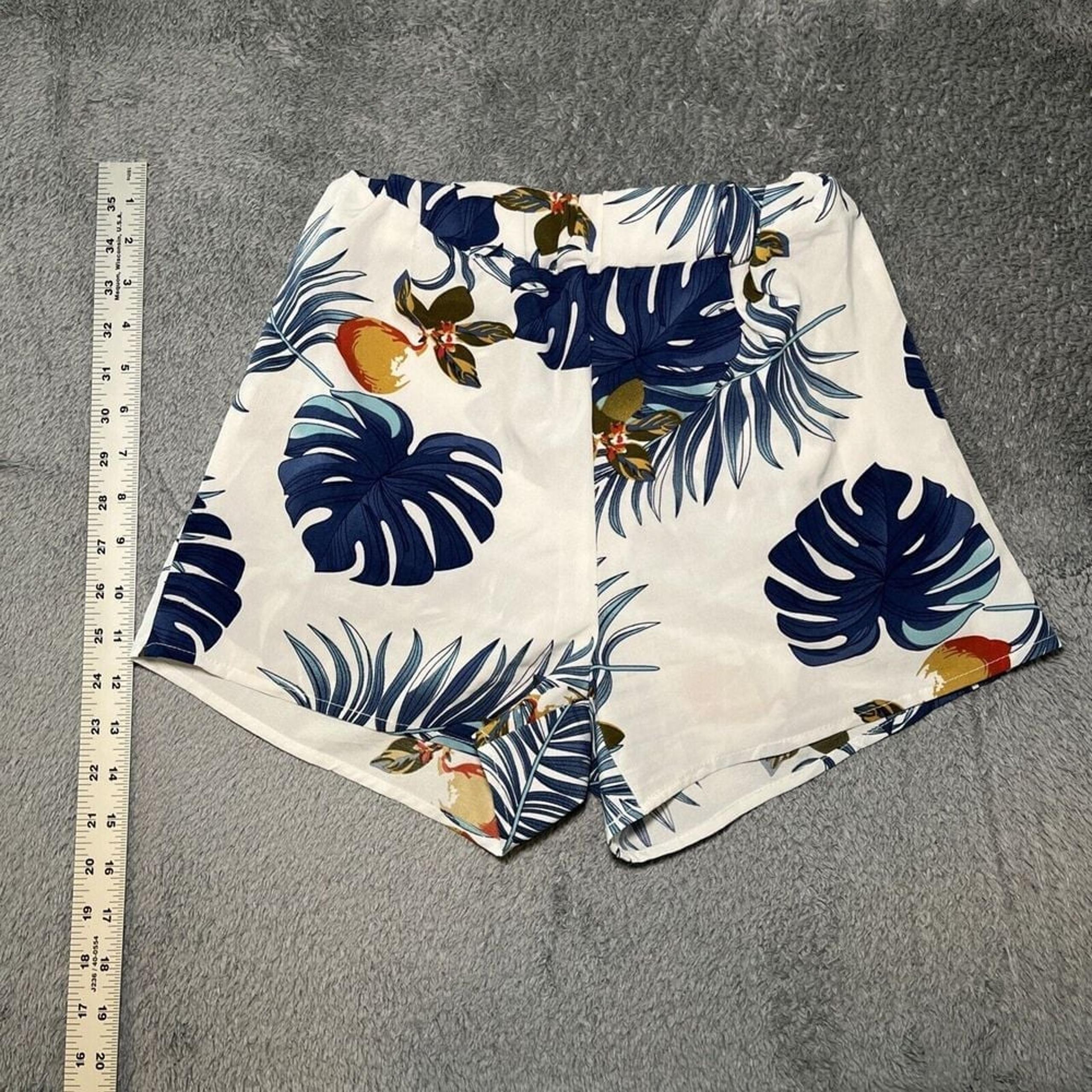 Shein SHORTS Womens Size XS Hawaiian Beach Elastic Waist Stretch