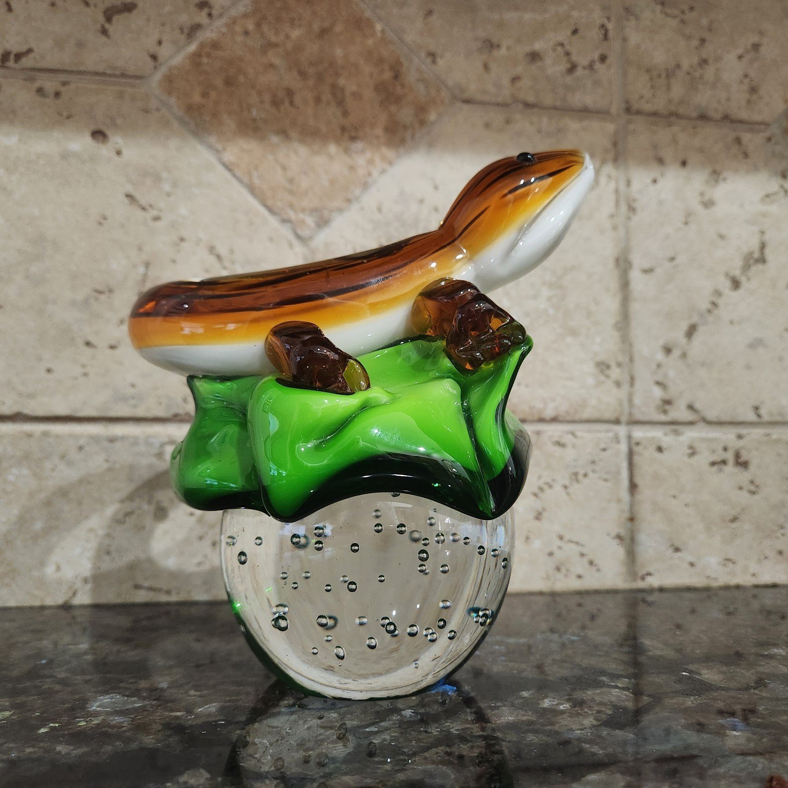 Gecko on Glass Sphere Paper weight