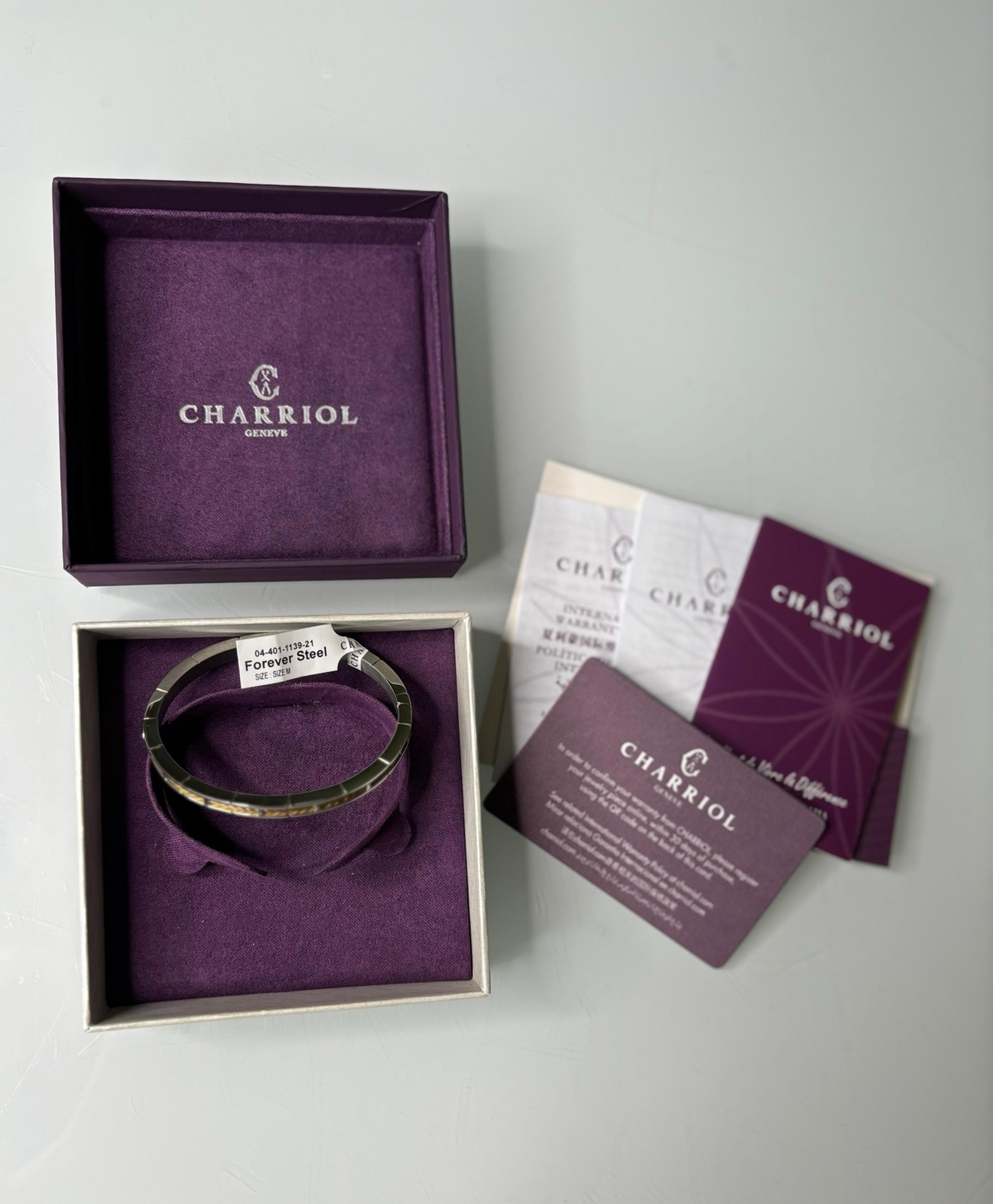 Charriol Ladies 04-301-1139-21 Forever Slim Stainless Steel Cable Bangle Medium