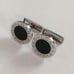 BVLGARI Black Silver Cufflinks Onyx