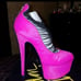 NIB London Trash Ceres Pink Ponyhair Leather Platform Heels 8.5