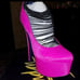 NIB London Trash Ceres Pink Ponyhair Leather Platform Heels 8.5