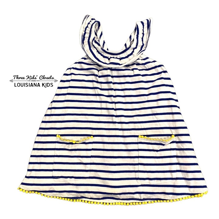 Mini Boden 2-3Y Blue & Yellow Striped Tunic Dress