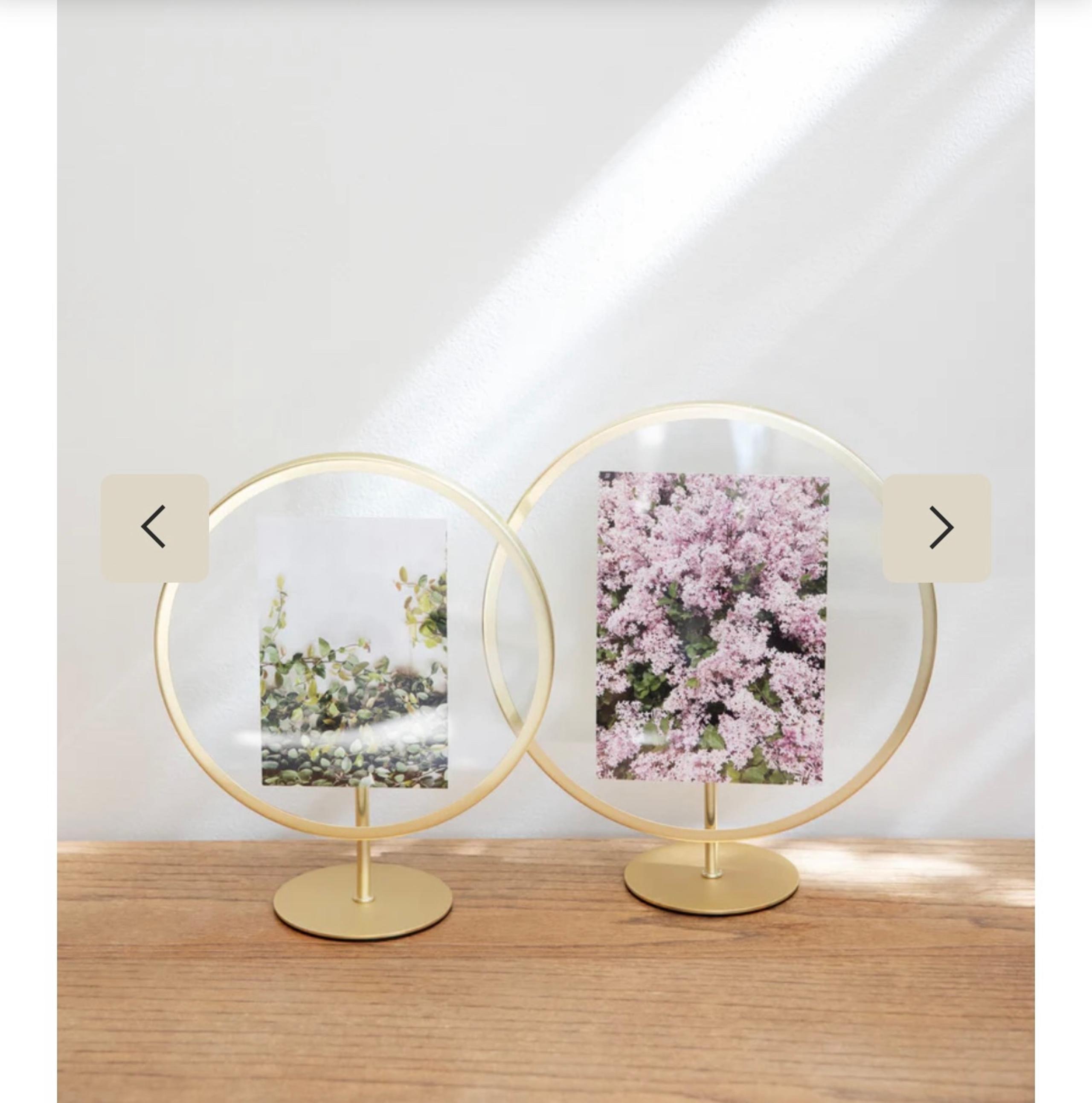 Gold Metal Round Pictures Frame Set