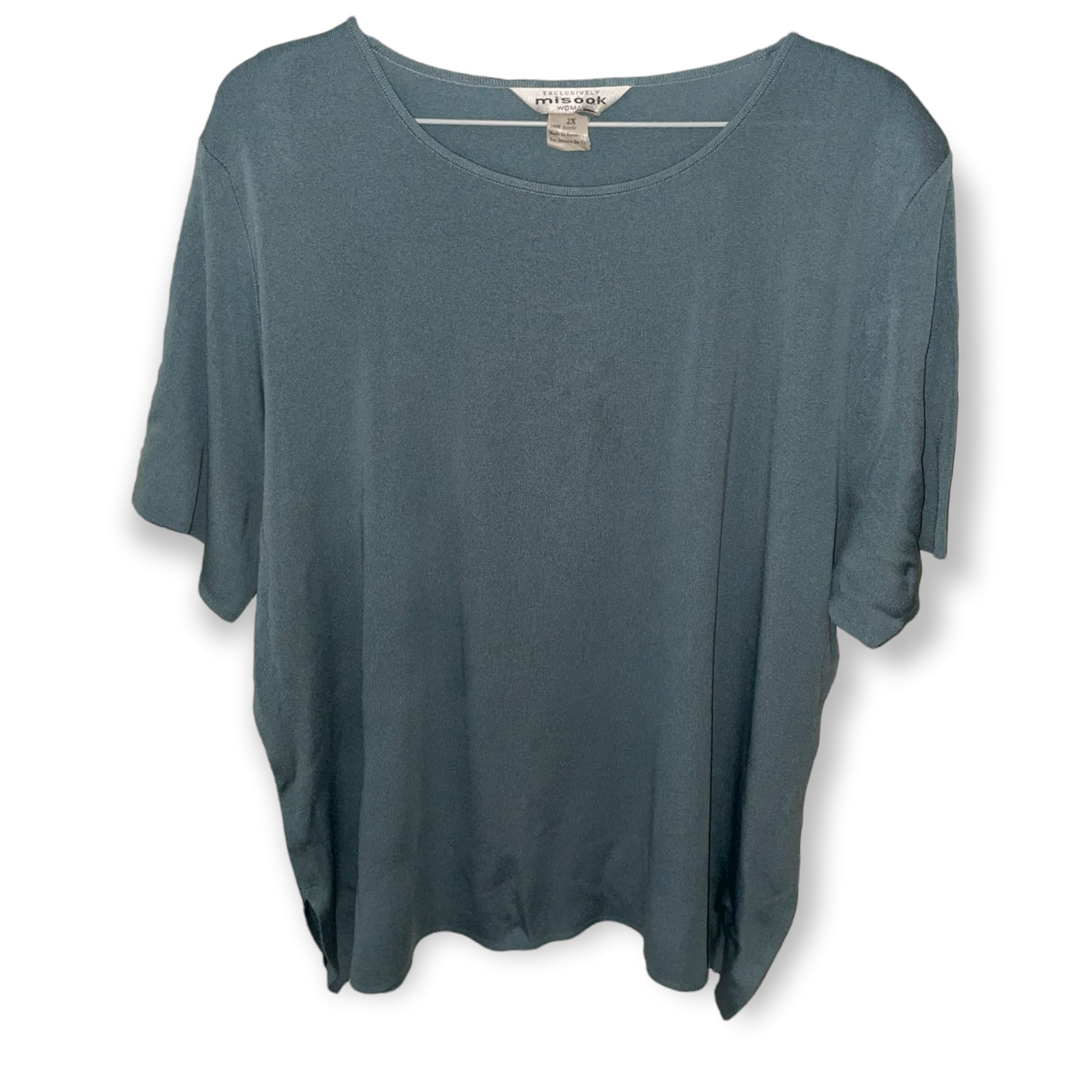 Misook Teal Short Sleeved sweater Sz 2xl EUC