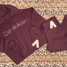 NWT Calvin Klein Performance Fleece Logo Hoodie & Slim Fit Cargo Joggers Set