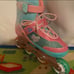 Glam By Rush Girl Pro Inline Skates Flying Wheel Pink/Green Adjustable Sizes 4-7