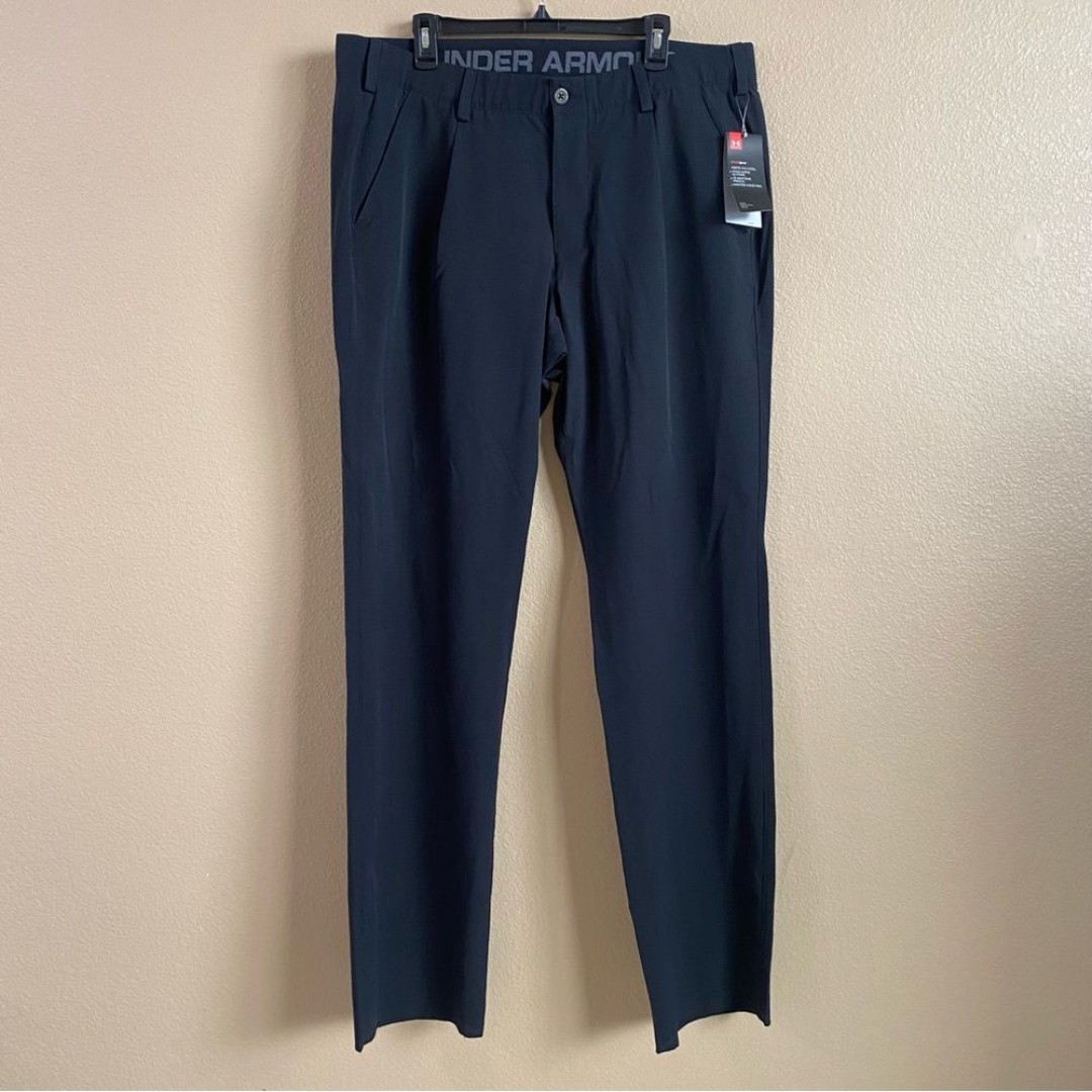 Under Armour New Size 40 Black Airvent Pleated Pants Inseam 38 Unhemmed