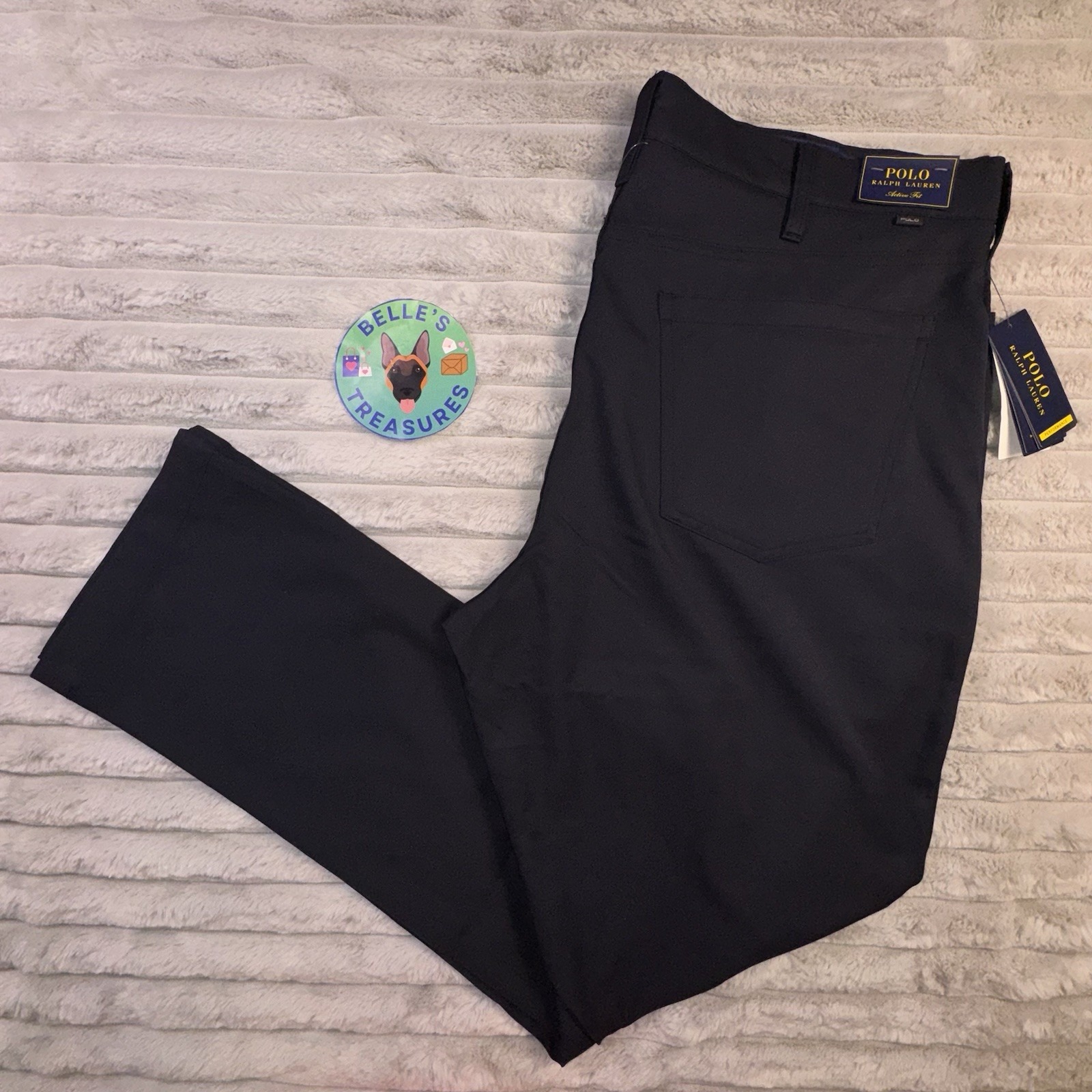 Polo Ralph Lauren Pants Men's 38x32 Active Fit Stretch Performance Navy Chino