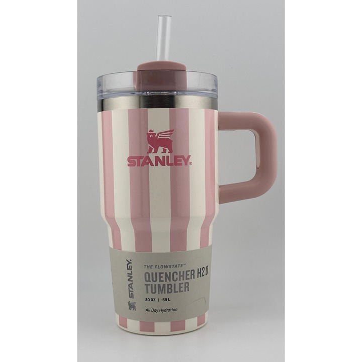 Stanley 20 oz Quencher H20 FlowState Tumbler-Oasis PEACH/PINK GLOSS