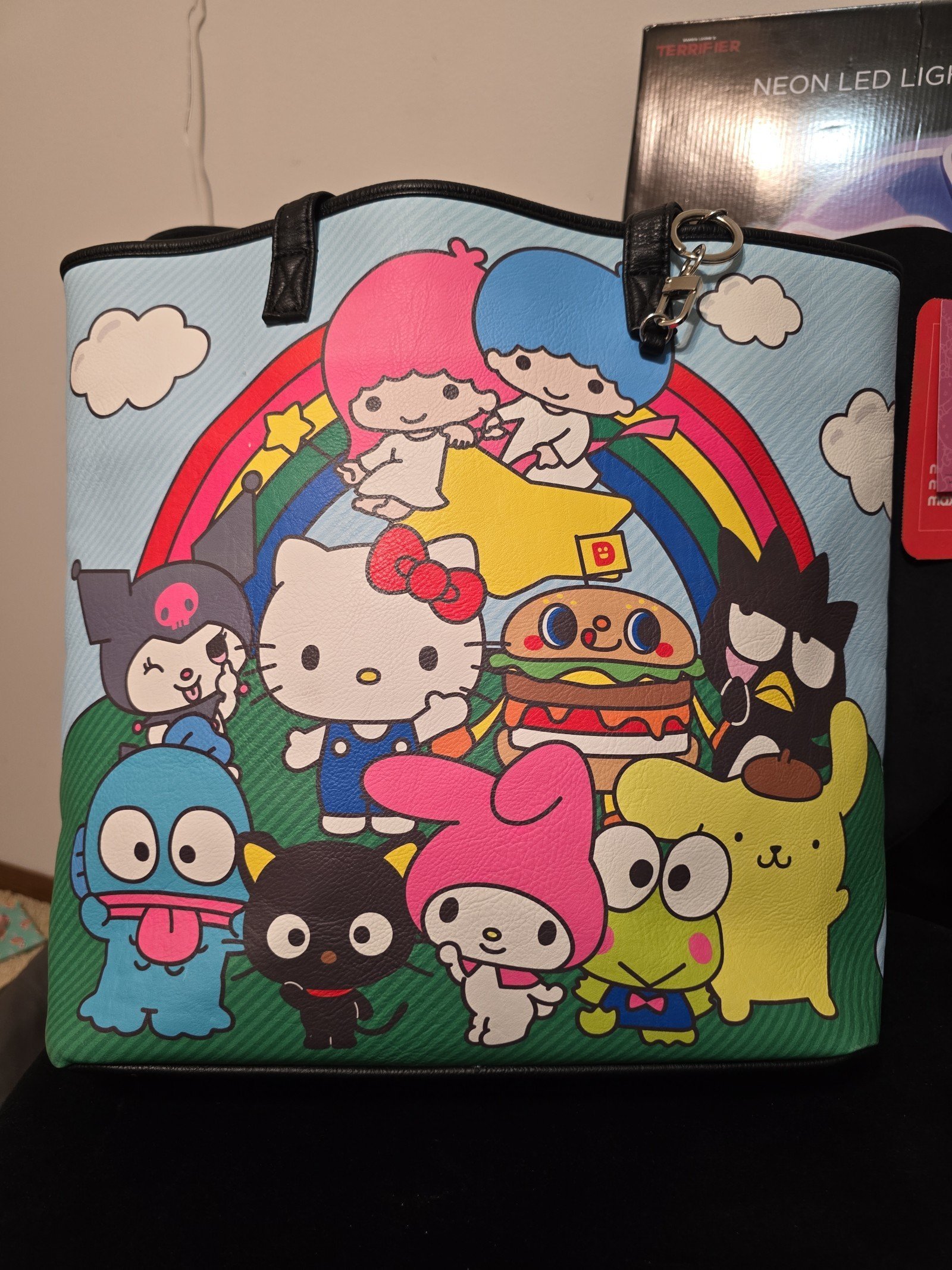 Heart logo hellokitty and friends tote loungefly