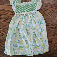 New Classic Southern Smocks Smocked Toddler Girl Summer Lemon Dress, 2T