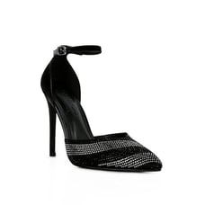 NOBLES High Heeled Patent Diamante Sandals - Black 8, 5 ,6, 7, 9 ,10