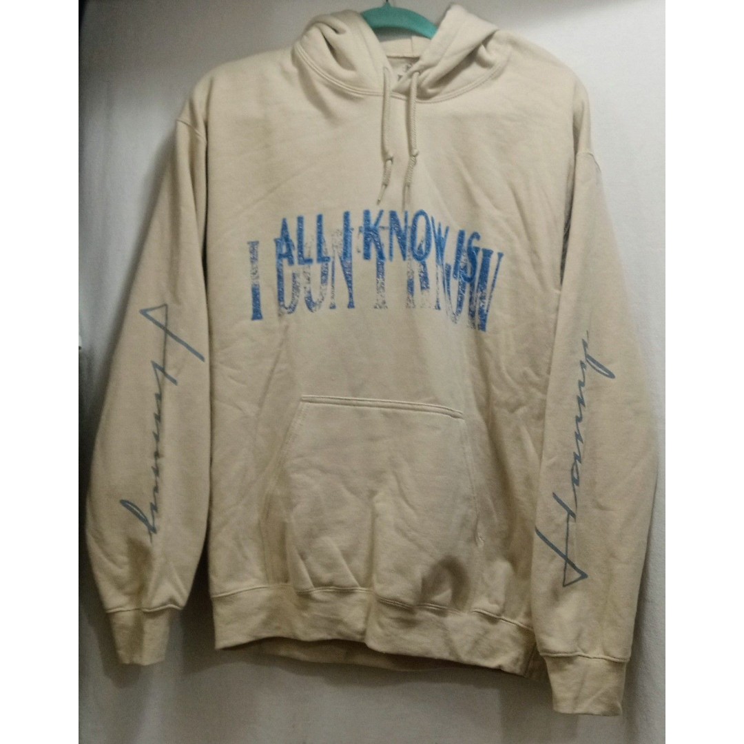 Harry Hudson All I Know Beige Blue Hoodie Double Sided Men's Medium Rare Piece!