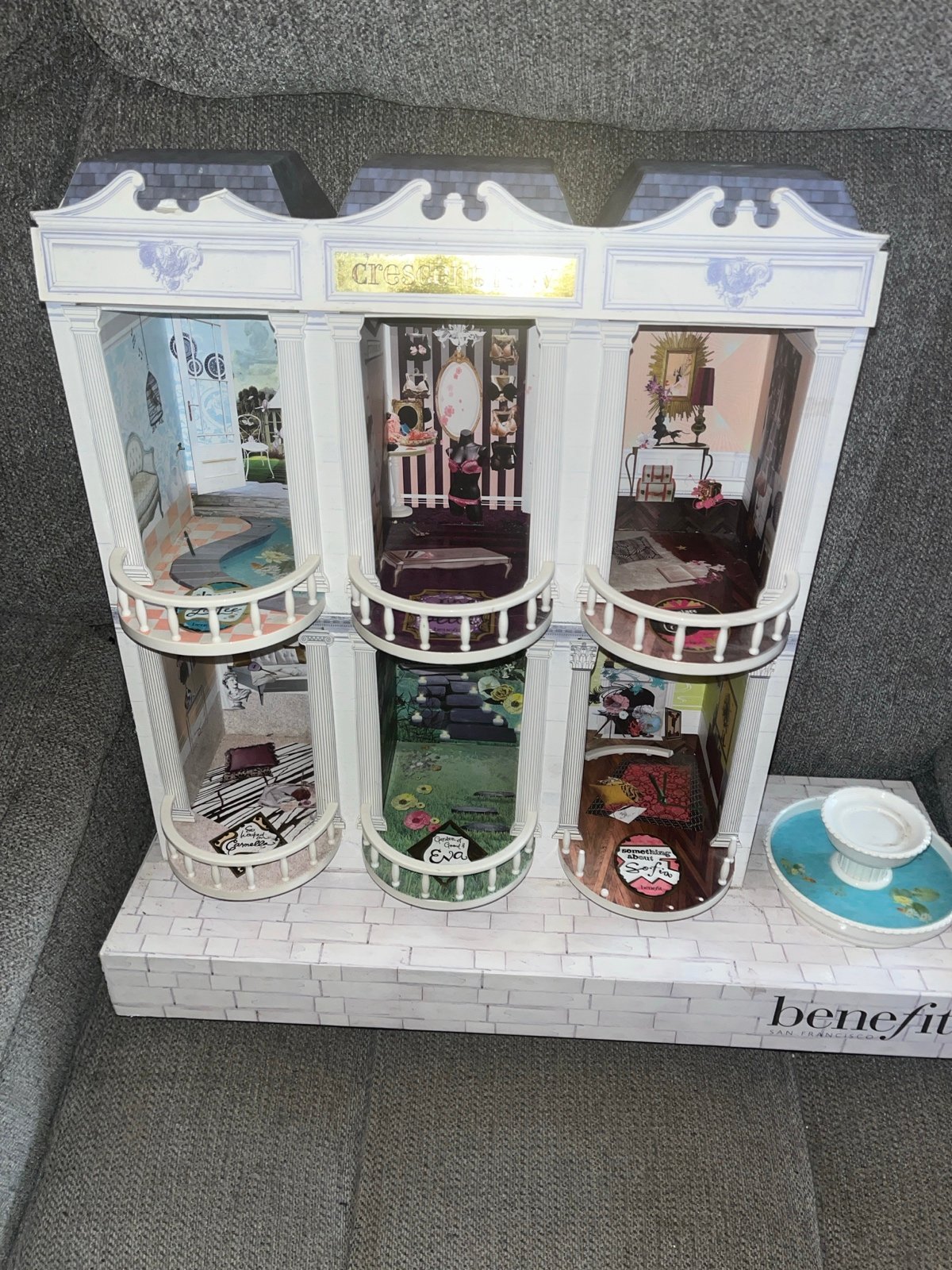 Benefit Cosmetics, Crescent Row, Dollhouse store display.