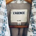 NWT L'AGENCE Kenzie Double Breasted Blazer 2 Blue Tweed Academia Office Career
