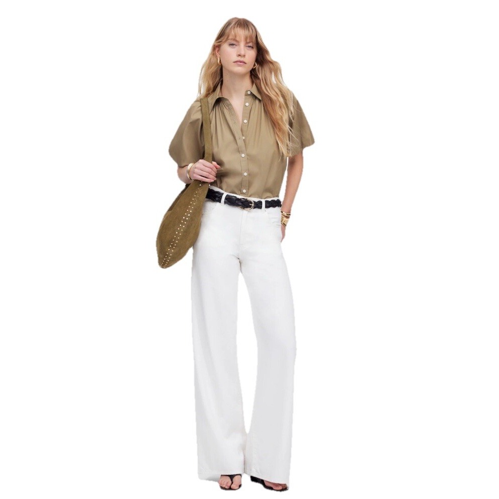 Madewell Womens Size 26 Super Wide Leg High Rise Denim White NU007