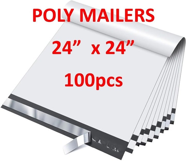 100 Packs of 24 x 24 Poly Mailers Packaging Shipping Bags Mailing Envelopes