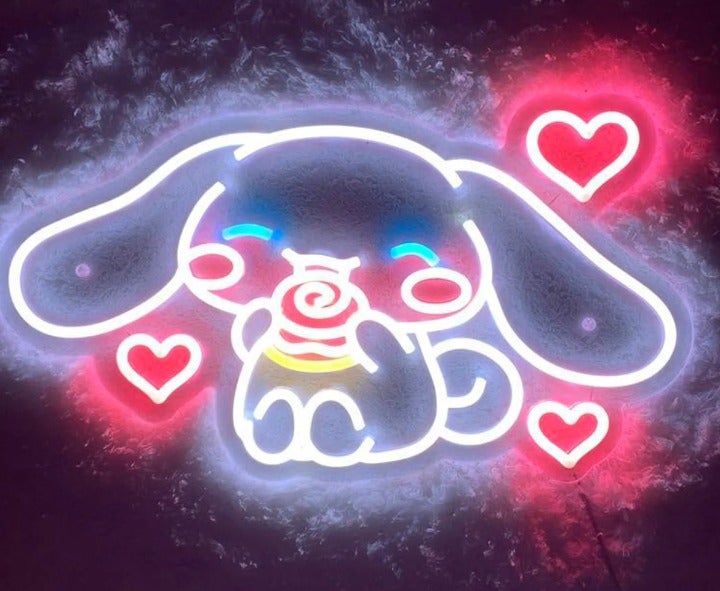 SANRIO HELLO KITTY CINNAMOROLL NEON LIGHTS | Gamer Girl Room Wall Decor |
