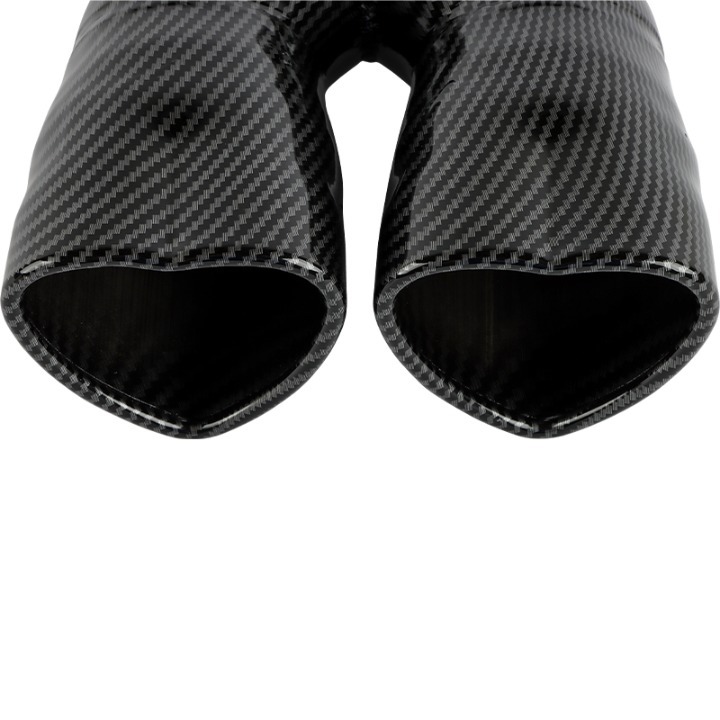 New Carbon Fiber Dual Heart Shaped Stainless Steel Car Exhaust Pipe Muffler Tip