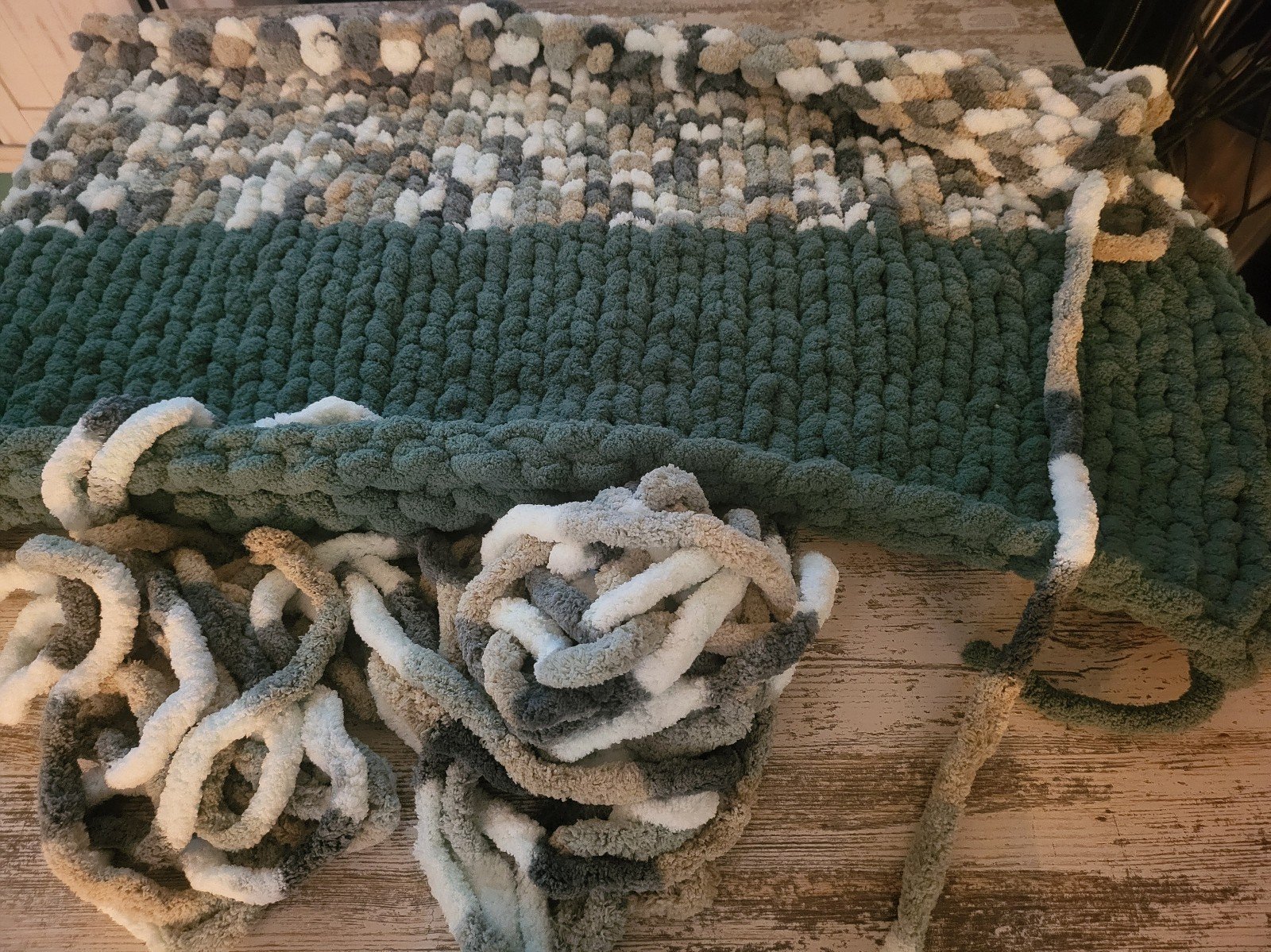 42 X 32 Homemade Extra Thick chenille-style Bernat Blanket