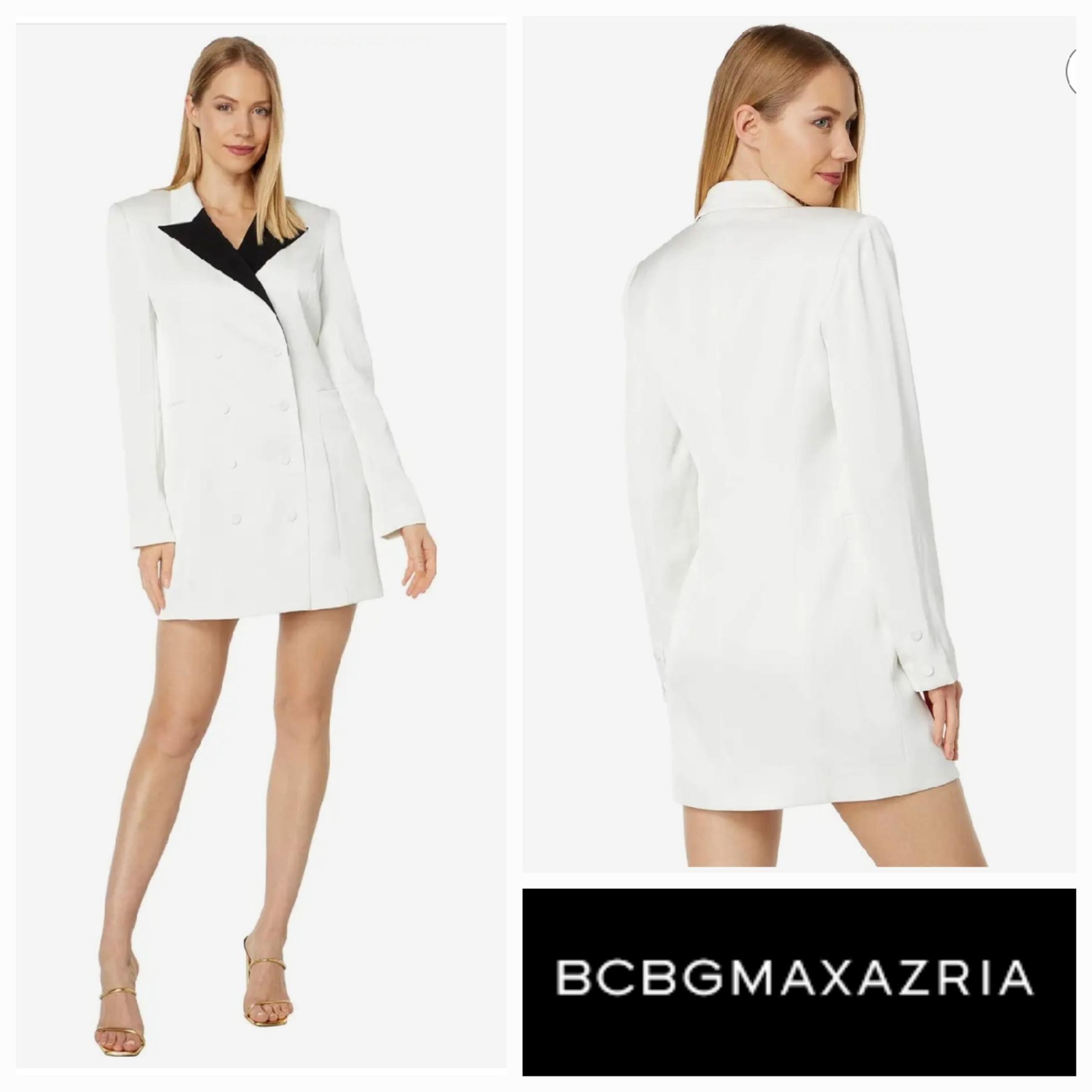 BCBGMAXAZRIA Long Sleeve Double Breasted Evening Coat Blazer Dress XL