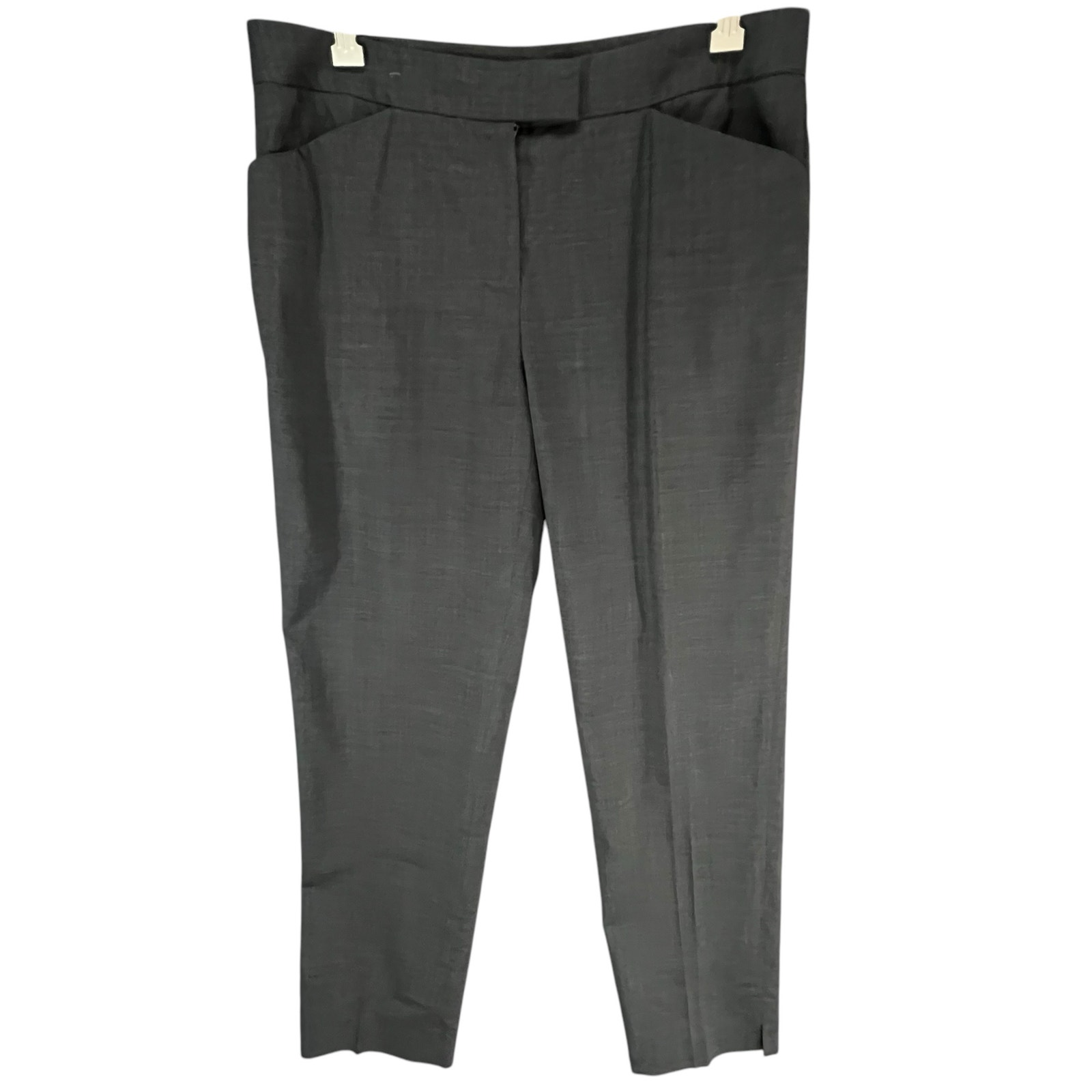 Lafayette 148 Irving Trouser Pants Womens 6 Charcoal Gray Wool Stretch Corpcore