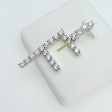 925 Sterling Silver Cubic Zirconia Initial Pendant, UU1P6A6172
