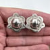 Navajo Signed Clarence Sousea Sterling Silver Concho Screw Back Earrings