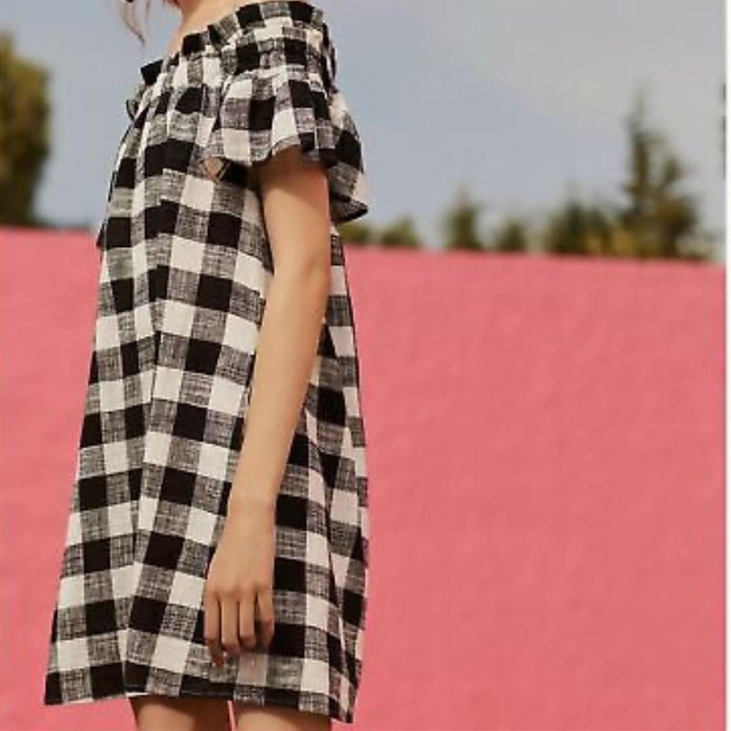 Anthropologie Corey Lynn Calter Black and White Checkered Dress Size XS